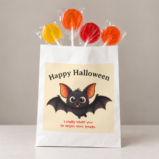 Happy Halloween Bat Custom Favor Bag