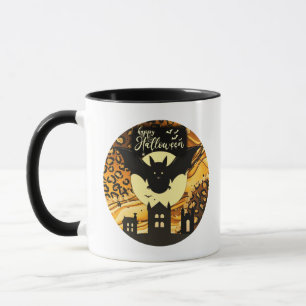 Happy Halloween Bat Full Moon Halloween Mug