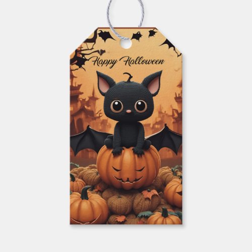 Happy halloween bat gift tags