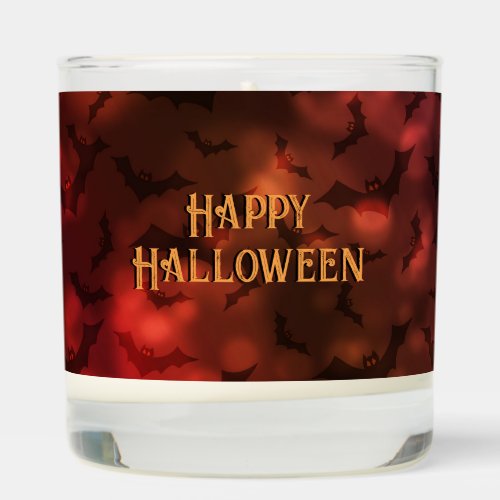 Happy Halloween Bat Pattern Scented Candle