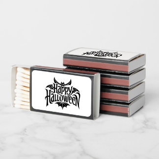 Happy Halloween bat typography Matchboxes