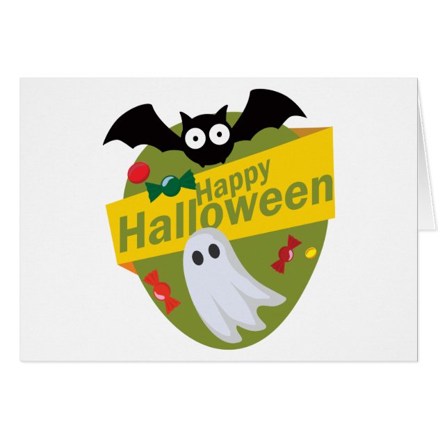 Happy Halloween Bats And Ghosts Invitation