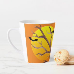 Happy Halloween Bats And The Moon Latte Latte Mug