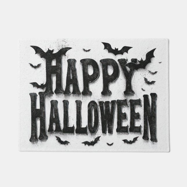 Happy Halloween - Bats Doormat (Front)