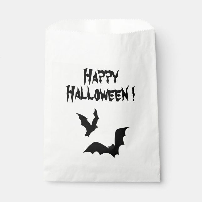Happy Halloween Bats Favor Bag (Front)