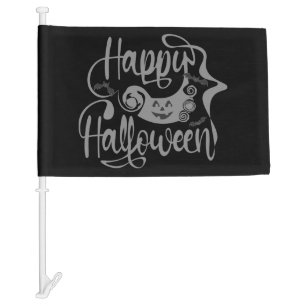 Happy Halloween bats jack o lantern Car Flag