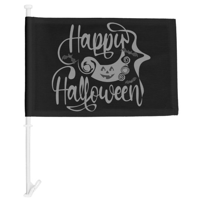Happy Halloween bats  jack o lantern Car Flag (Front)