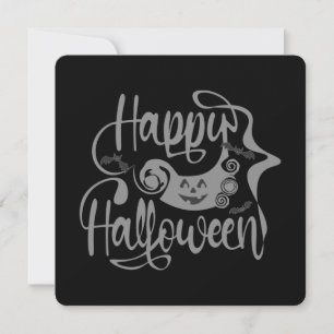Happy Halloween bats jack o lantern Invitation