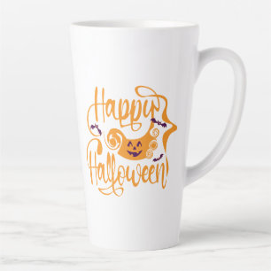 Happy Halloween bats  jack o lantern   Latte Mug