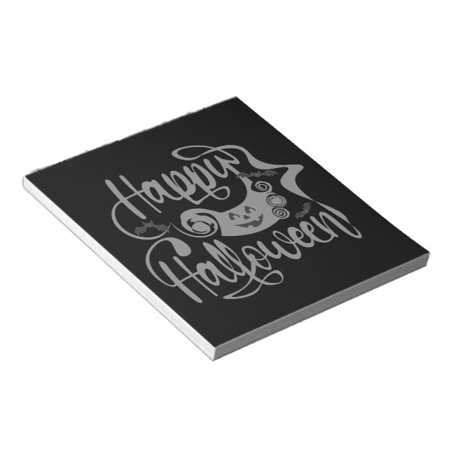 Happy Halloween bats  jack o lantern Notepad (Angled)