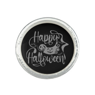 Happy Halloween bats jack o lantern Ring