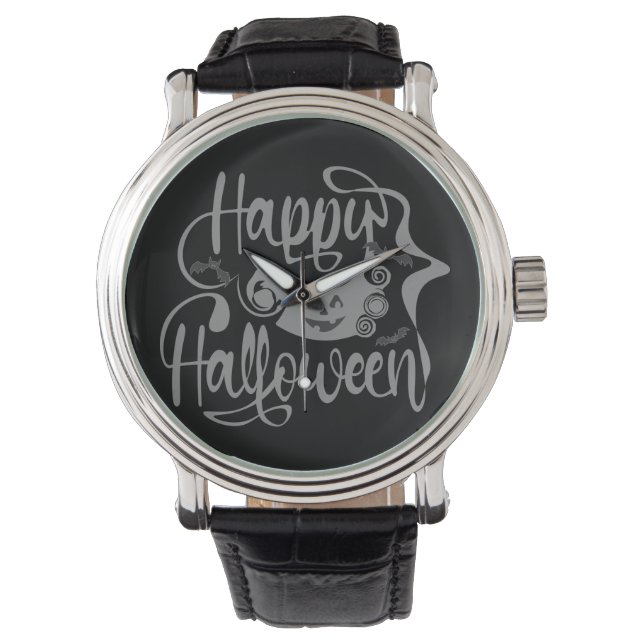 Happy Halloween bats  jack o lantern Watch (Front)