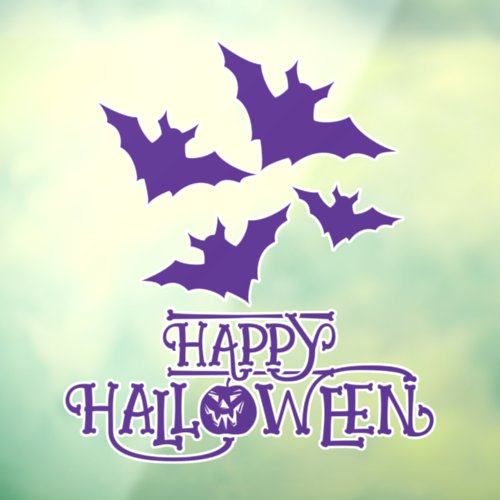 Happy Halloween bats purple cool spooky Window Cling