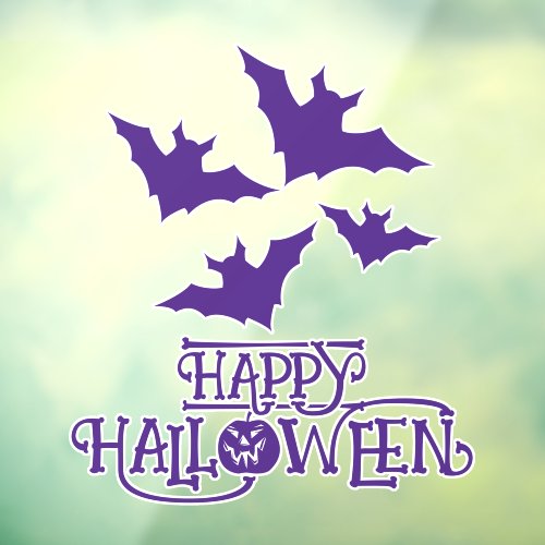 Happy Halloween bats purple cool spooky Window Cling Happy Halloween bats purple cool spooky Window Cling