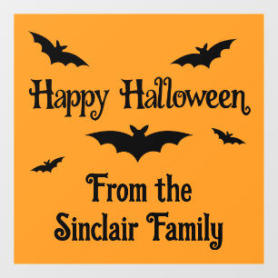 Happy Halloween Bats Window Cling