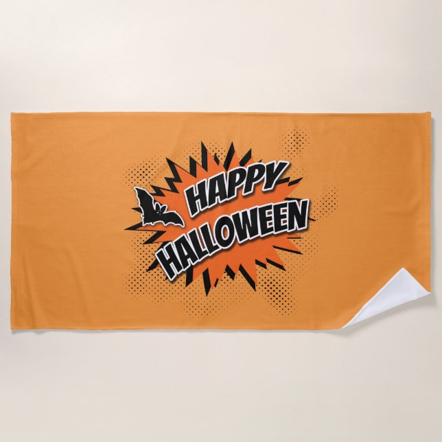 Happy Halloween Beach Towel (Front)