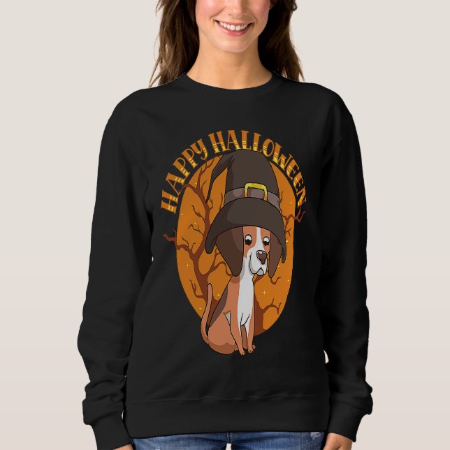 Happy Halloween Beagle Witch Dog  Animal Halloween Sweatshirt (Front)