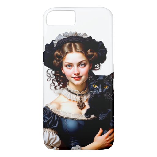 Happy Halloween Beautiful Witch And Her Black Cat iPhone 8/7 Case