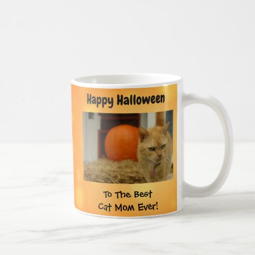 Happy Halloween Best Cat Mom Ever Pet Photo Coffee Mug