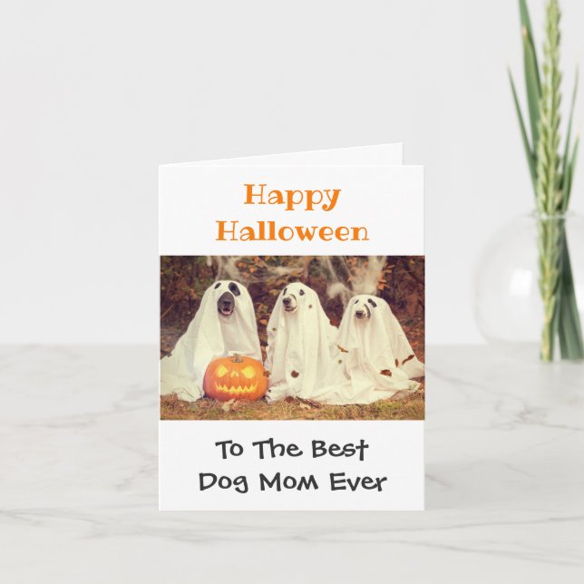 Happy Halloween Best Dog Mom Ever Pet Photo Funny Card (Front)