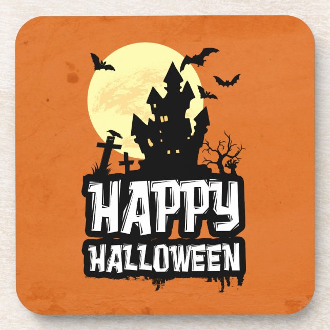 Happy Halloween Beverage Coaster (Front)