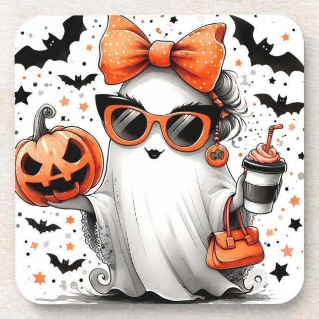 Happy Halloween Beverage Coaster (Front)