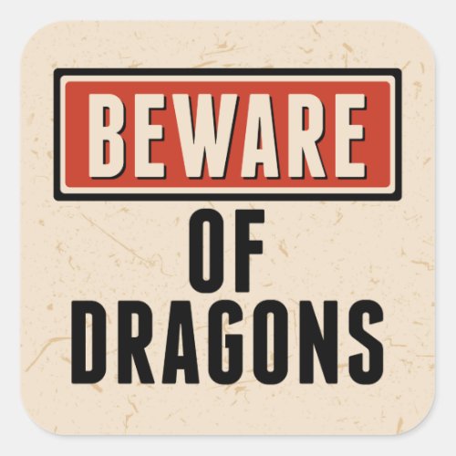 Happy Halloween  Beware of Dragons Square Sticker