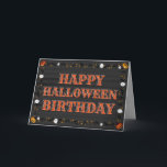 Happy Halloween Birthday Card<br><div class="desc">Check out the rest of the Happy Planet Parties Halloween Collections for more spooky designs!</div>
