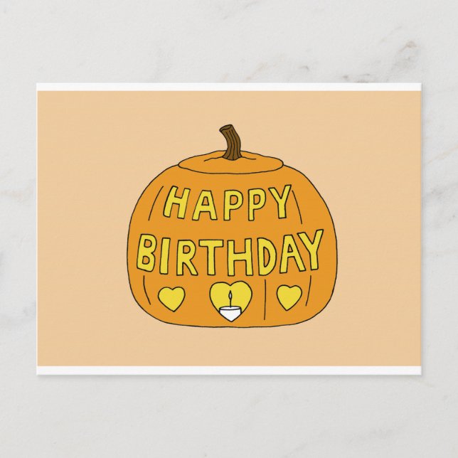 Happy Halloween Birthday Cartoon Postcard (Front)