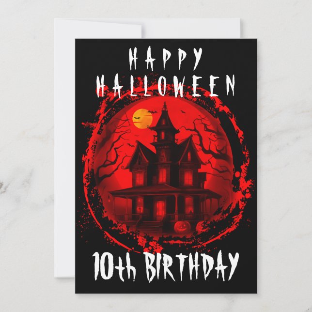 HAPPY HALLOWEEN BIRTHDAY CUSTOM PARTY  INVITATION (Front)
