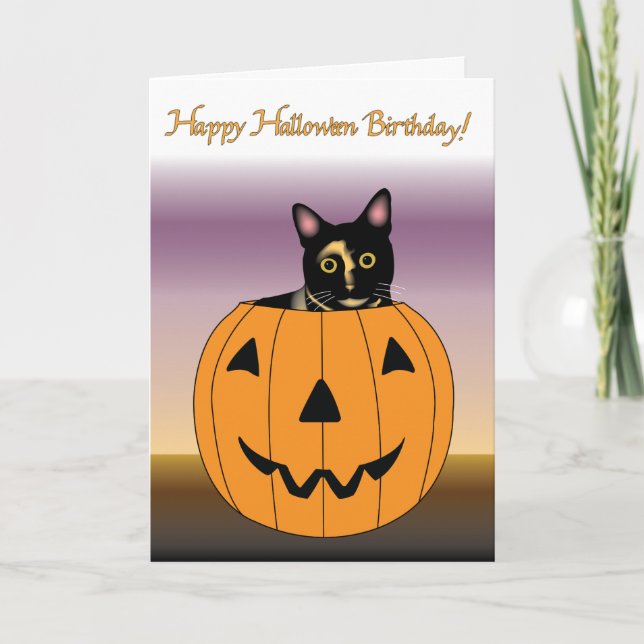 Happy Halloween Birthday Greeting Card (Front)