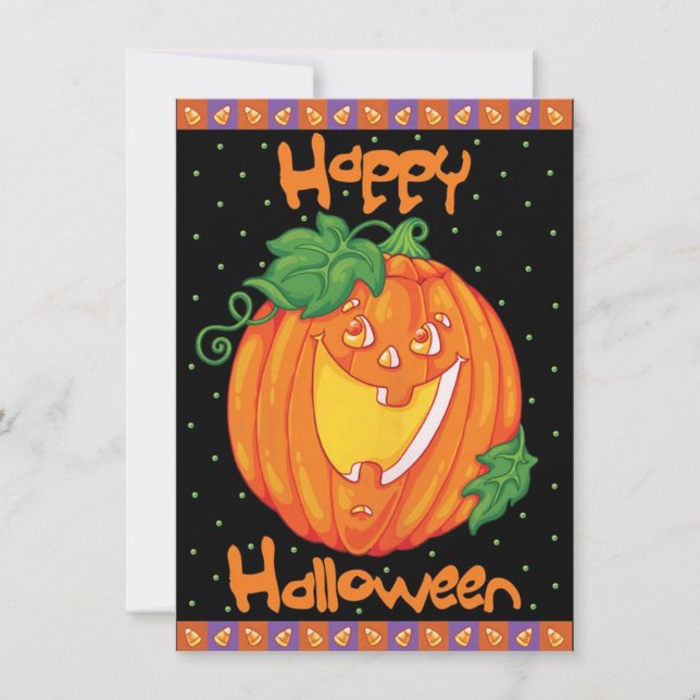 Happy Halloween Birthday Party Laughing Pumpkin Invitation (Front)