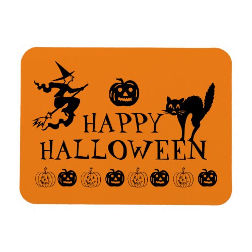 Happy Halloween black and orange spooky  Magnet