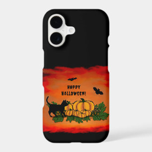 Happy Halloween , Black Cat , Bat and Pumpkin iPhone 17 Case