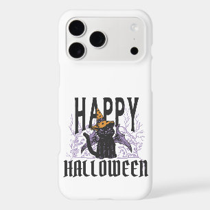 HAPPY HALLOWEEN BLACK CAT BAT WINGS iPhone 17 PRO MAX CASE