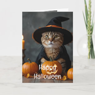 Happy Halloween Black Cat Card