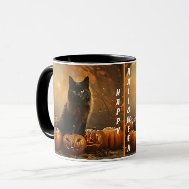 Happy Halloween Black Cat Collection Mug (Front Left)