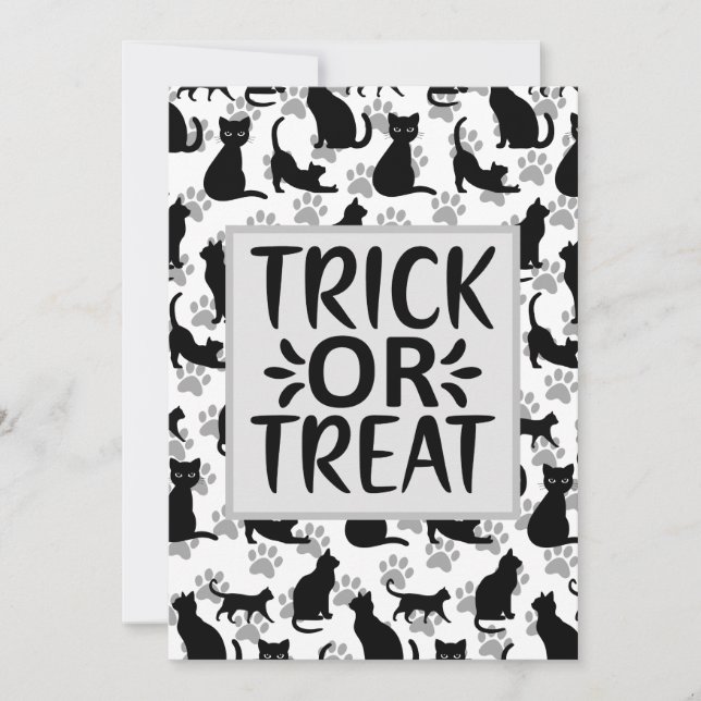 Happy Halloween Black Cat Customizable Card (Front)