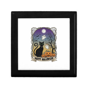 Happy Halloween Black Cat Ghosts Pumpkins_1 Gift Box