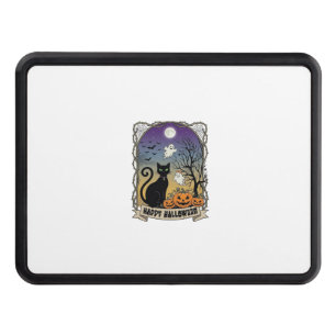 Happy Halloween Black Cat Ghosts Pumpkins_1 Hitch Cover