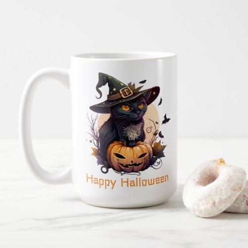 Happy Halloween Black Cat Jack_o_Lantern Coffee Mug