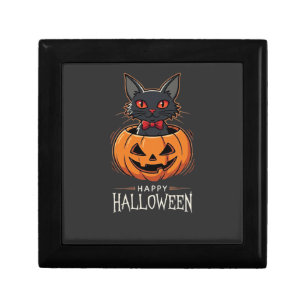 Happy Halloween Black Cat Pumpkin Design_1 Gift Box