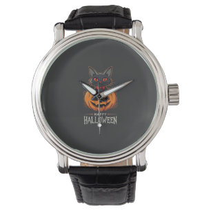 Happy Halloween Black Cat Pumpkin Design_1 Watch