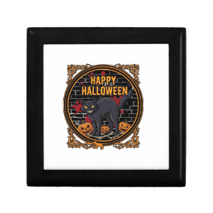 Happy Halloween Black Cat Pumpkins Bones_1 Gift Box