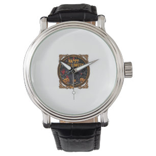 Happy Halloween Black Cat Pumpkins Bones_1 Watch