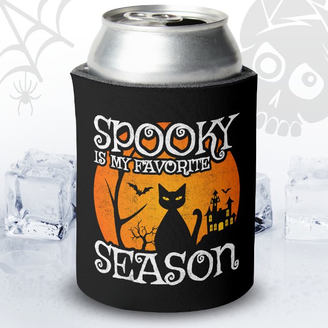 Happy Halloween Black Cat Spooky Season Funny Hall Can Cooler (Creator Uploaded)