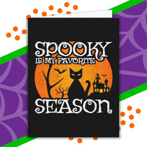 Happy Halloween Black Cat Spooky Season Funny Hall Card
