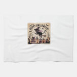Happy Halloween Black Cat Witch Classic T-Shirt Kitchen Towel