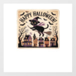 Happy Halloween Black Cat Witch Classic T-Shirt Wall Decal