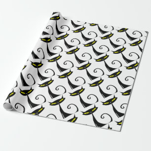 Happy Halloween Black Cat Wrapping Paper